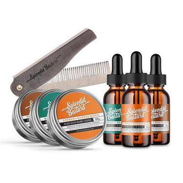 6 Mini Balms & Oils with Folding Comb